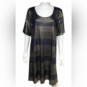 Expressi A line metallic Chic Black and Gold Dress